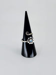 Gemstone spiral tribal ring