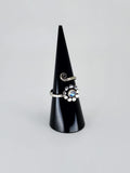 Gemstone spiral tribal ring
