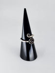 Gemstone spiral tribal ring