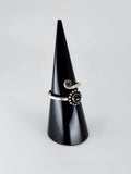 Gemstone spiral tribal ring