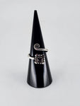Gemstone spiral tribal ring