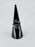 Gemstone spiral tribal ring