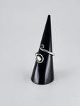 Gemstone spiral tribal ring