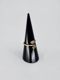 Gemstone spiral tribal ring