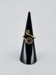 Gemstone spiral tribal ring