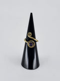 Gemstone spiral tribal ring