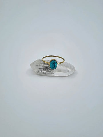 Blue howlite tribal ring