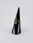 Gemstone spiral tribal ring