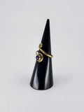 Gemstone spiral tribal ring