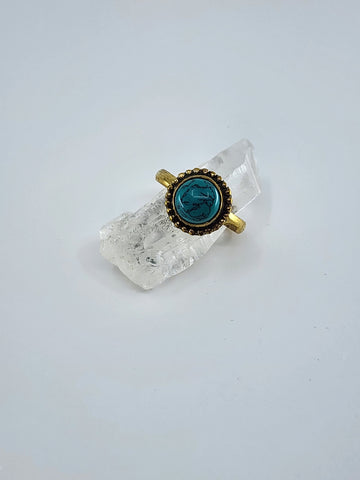 Blue howlite tribal ring