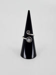 Gemstone spiral tribal ring