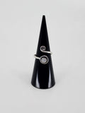 Gemstone spiral tribal ring