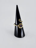 Gemstone spiral tribal ring