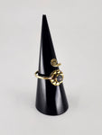 Gemstone spiral tribal ring