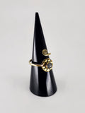 Gemstone spiral tribal ring