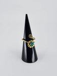 Gemstone spiral tribal ring
