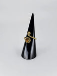 Gemstone spiral tribal ring
