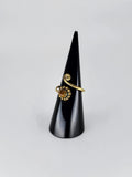 Gemstone spiral tribal ring