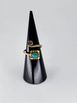 Gemstone spiral tribal ring