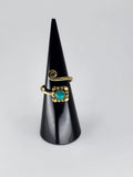 Gemstone spiral tribal ring