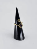 Gemstone spiral tribal ring