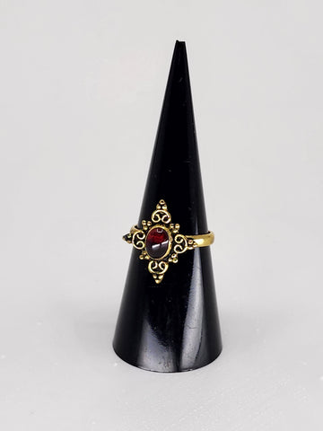 Garnet tribal ring