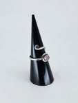 Gemstone spiral tribal ring