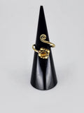 Gemstone spiral tribal ring