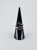Gemstone spiral tribal ring