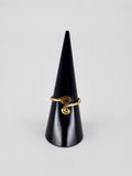 Gemstone spiral tribal ring