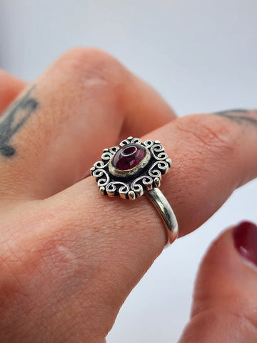 Garnet tribal ring
