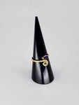 Gemstone spiral tribal ring