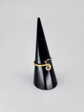 Gemstone spiral tribal ring