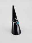 Gemstone spiral tribal ring