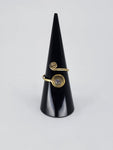 Gemstone spiral tribal ring