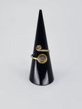 Gemstone spiral tribal ring