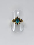 Blue howlite tribal ring