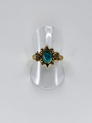 Blue howlite tribal ring