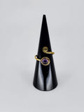 Gemstone spiral tribal ring