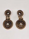 Mother of pearl bronze earrings