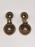 Mother of pearl bronze earrings