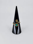 Gemstone spiral tribal ring