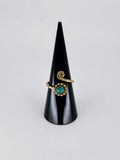 Gemstone spiral tribal ring