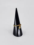 Gemstone spiral tribal ring