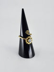 Gemstone spiral tribal ring