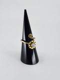 Gemstone spiral tribal ring