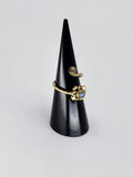 Gemstone spiral tribal ring