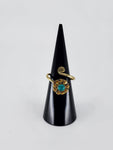 Gemstone spiral tribal ring