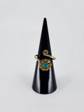 Gemstone spiral tribal ring