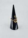 Gemstone spiral tribal ring